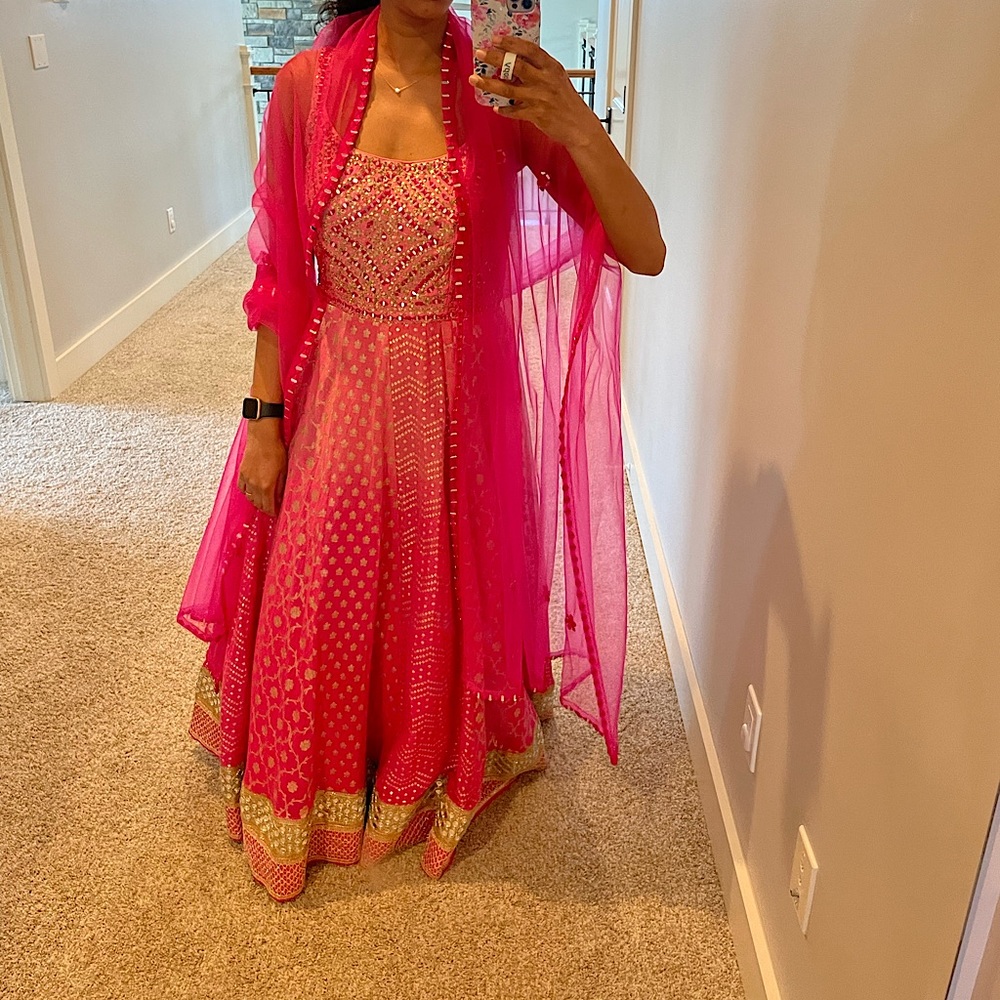 Beautiful Pink Anarkali Gown with Heavy Work